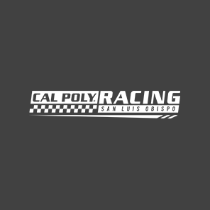 The Cal Poly Racing logo over a gray background.