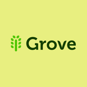 The Grove logo over a yellow background.